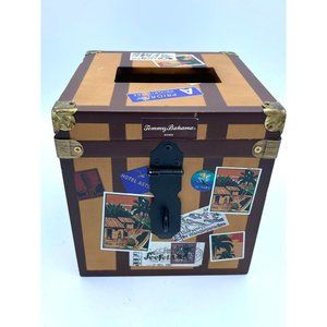 Tommy Bahama Trunk Postcards Tissue Box Brown Wood